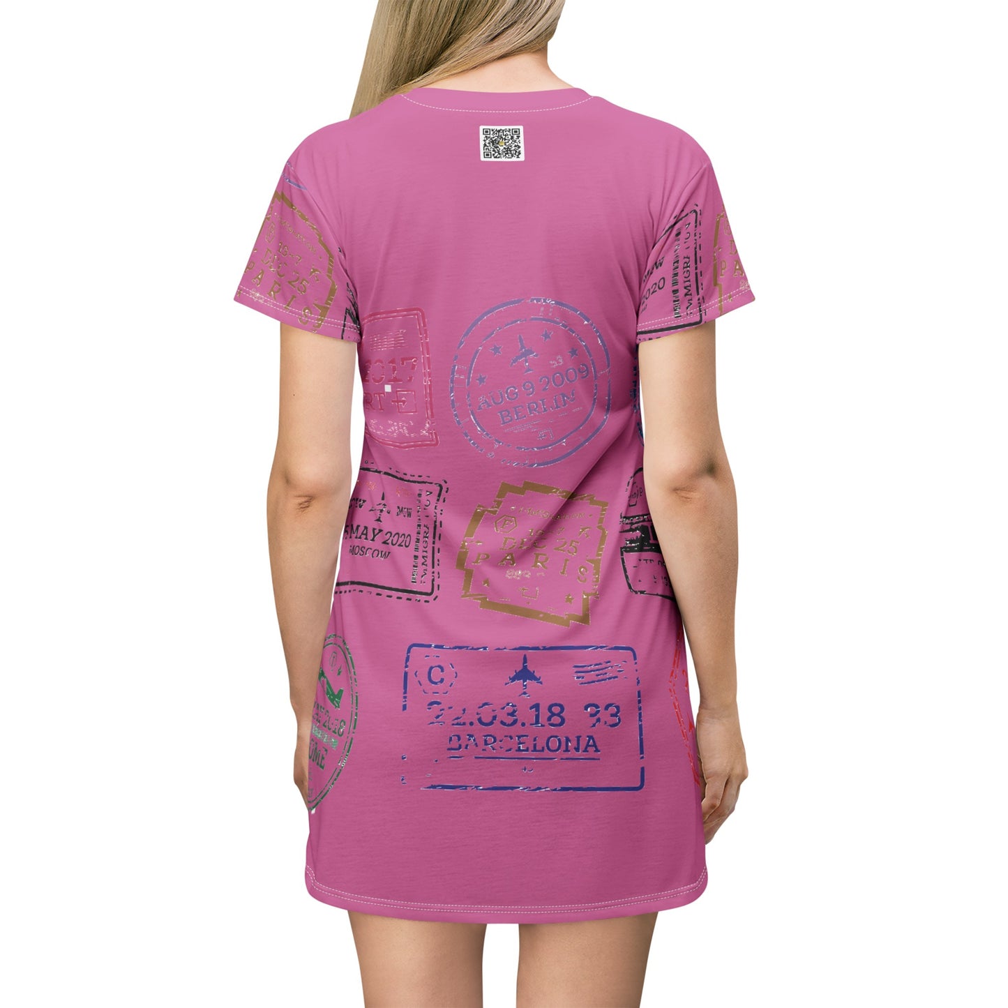 I.O.V-Paris LB Pink All Over Print T-Shirt Dress