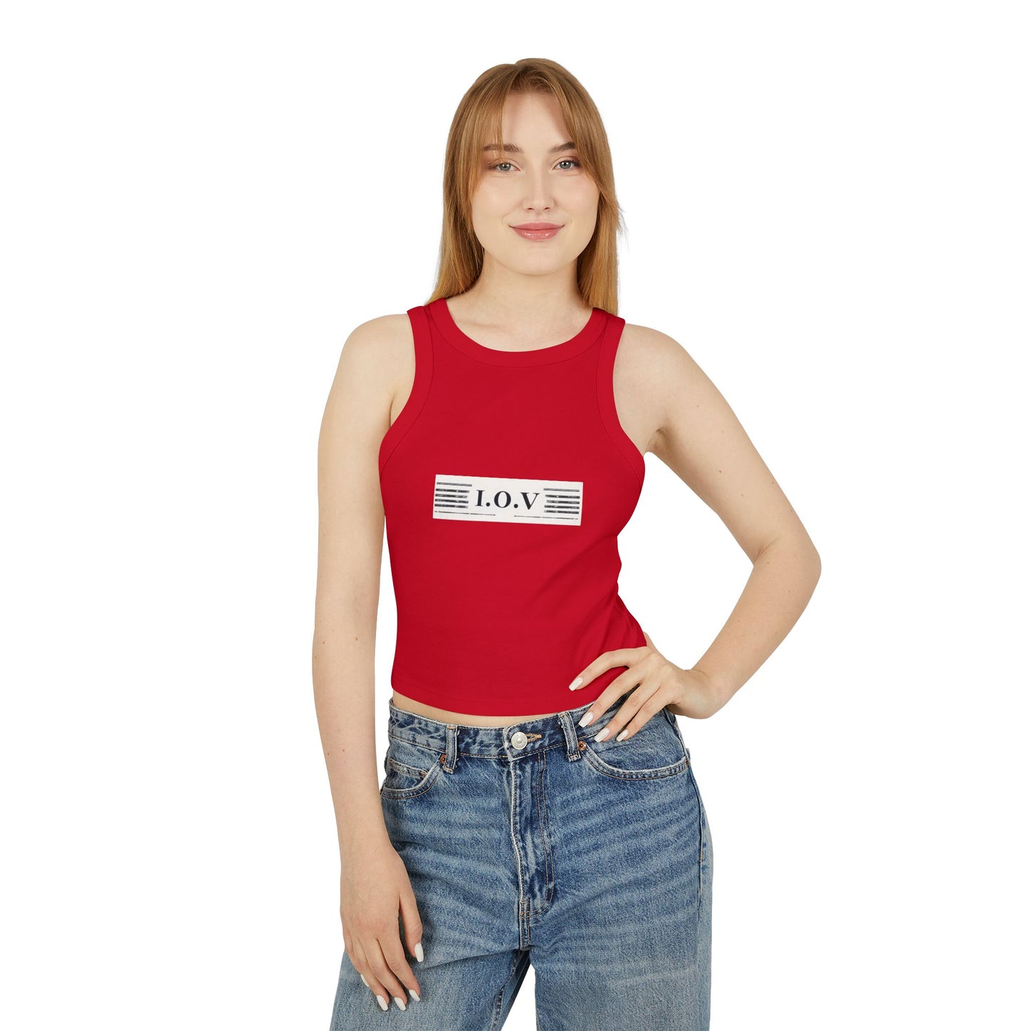 I.O.V-SPS25 Stylish Women's Micro Rib Racer Tank Top