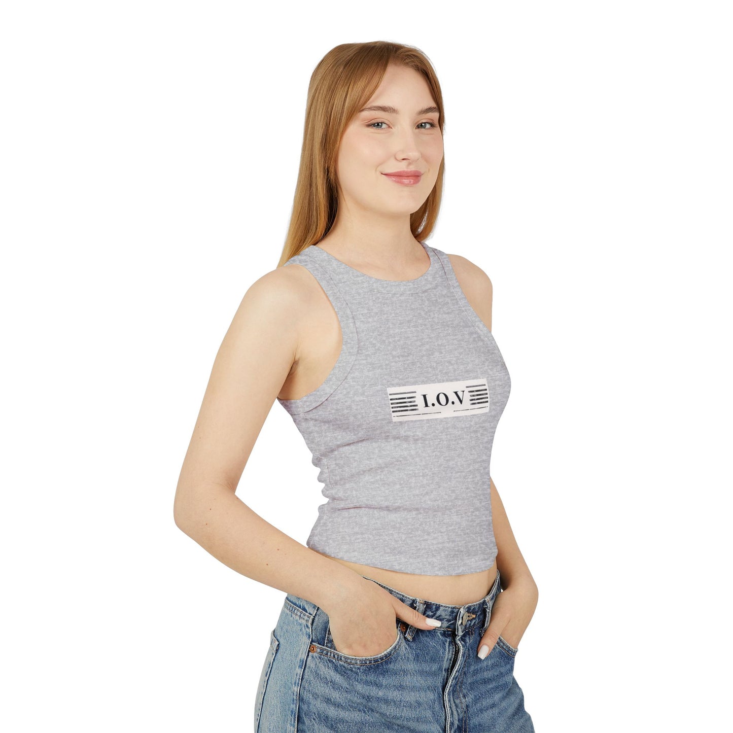 I.O.V-SPS25 Stylish Women's Micro Rib Racer Tank Top