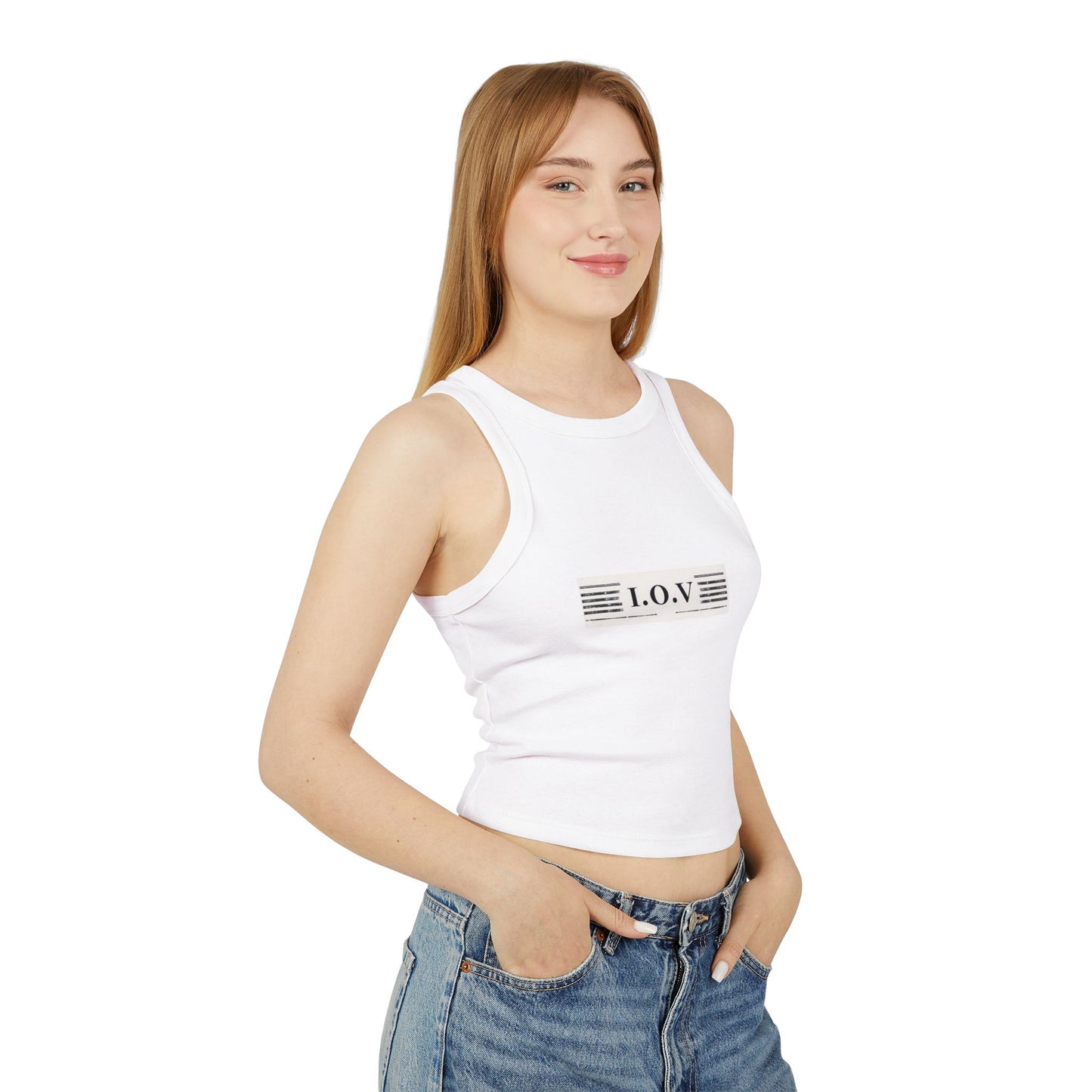 I.O.V-SPS25 Stylish Women's Micro Rib Racer Tank Top