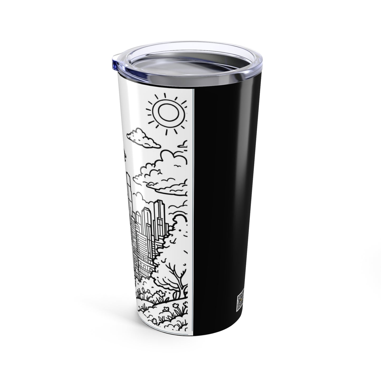 I.O.V-Seattle 206 Skyline 20oz Tumbler - Black & White Space Needle Travel Cup