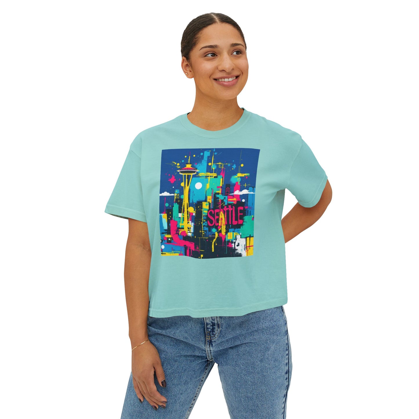 I.O.V-SEASky Art Women's Boxy Tee