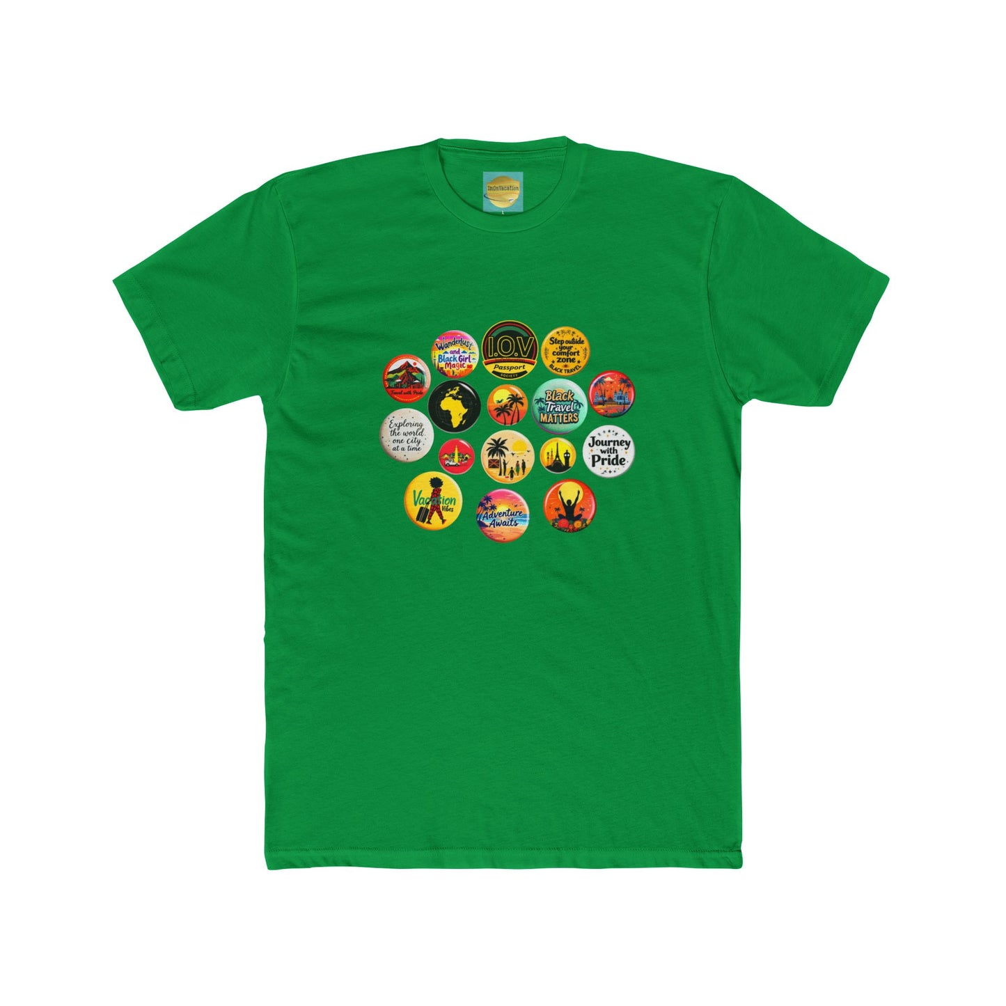 I.O.V-Inspire Unisex Cotton Crew Tee - Vintage Travel & Pride Graphic Tee