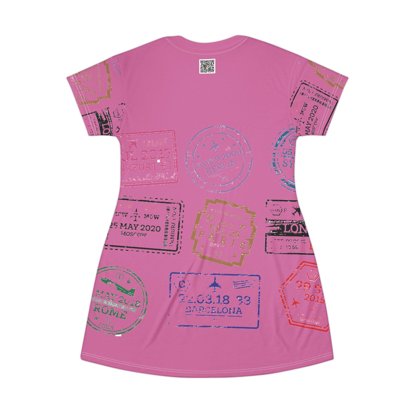 I.O.V-Paris LB Pink All Over Print T-Shirt Dress
