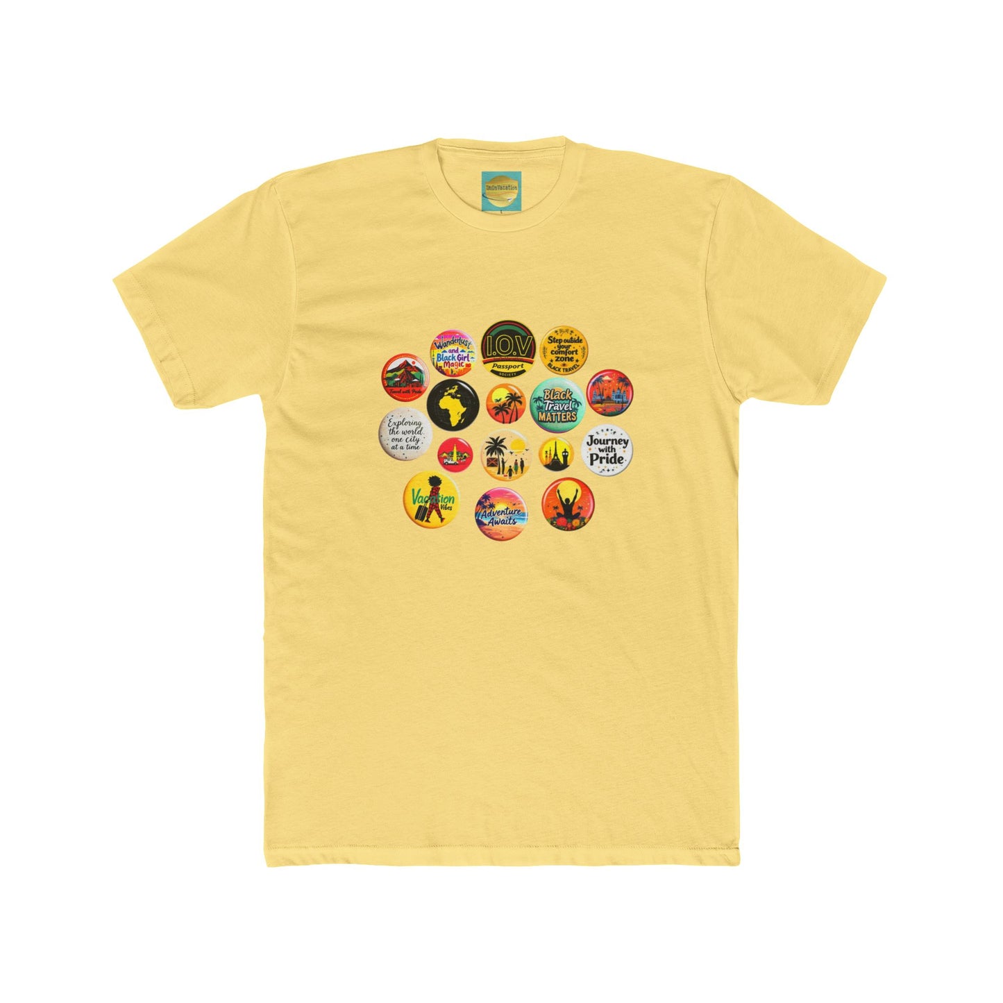 I.O.V-Inspire Unisex Cotton Crew Tee - Vintage Travel & Pride Graphic Tee