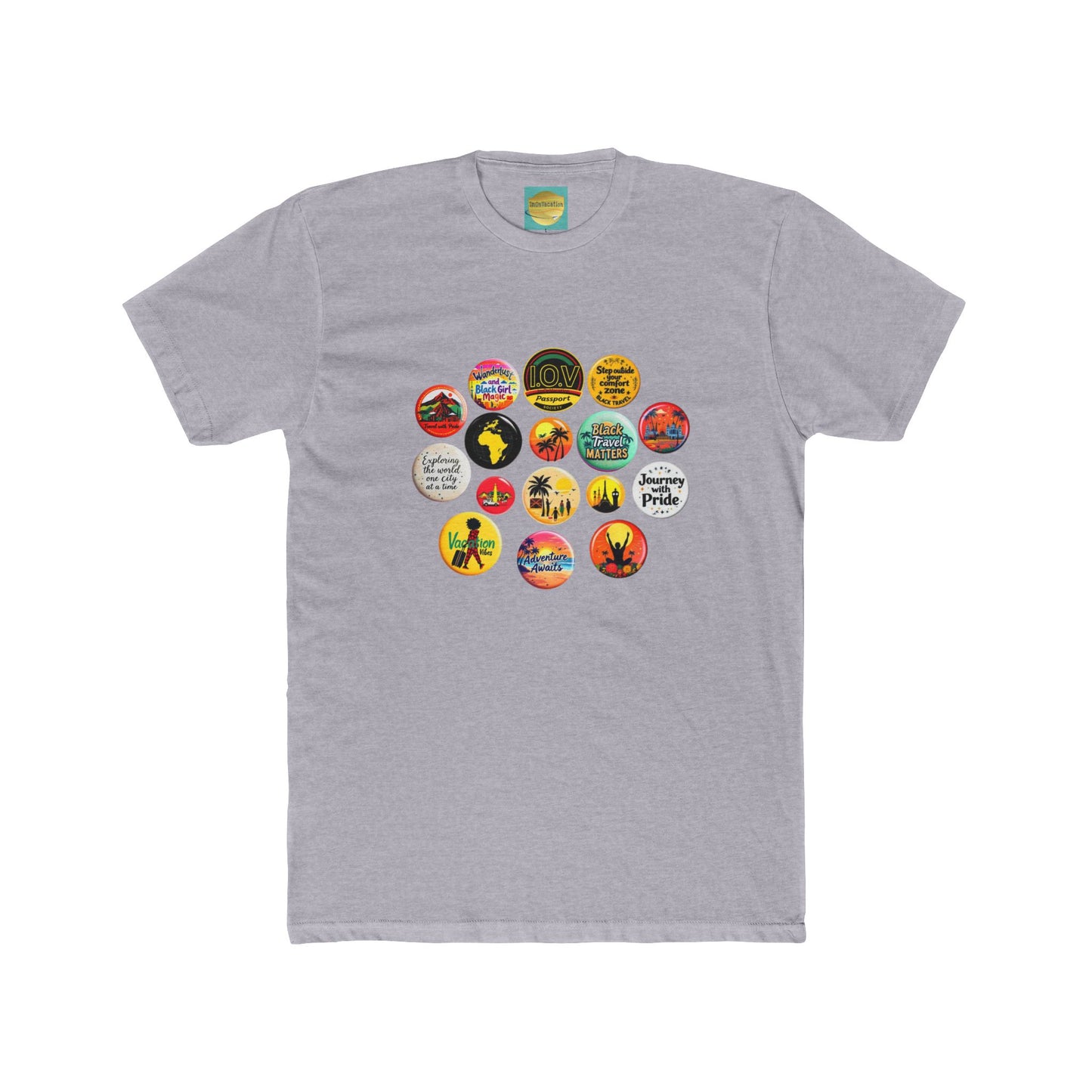 I.O.V-Inspire Unisex Cotton Crew Tee - Vintage Travel & Pride Graphic Tee