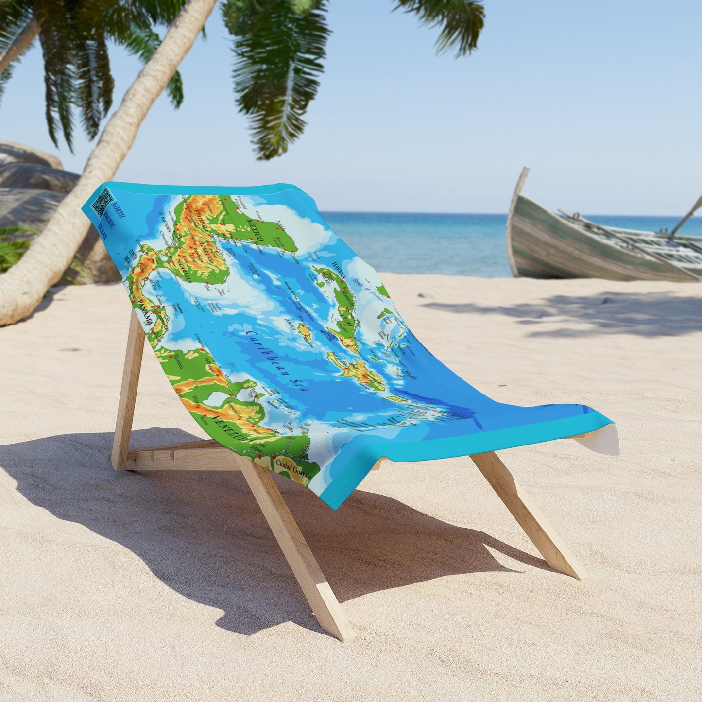 I.O.V-Caribbean Map Beach Towel