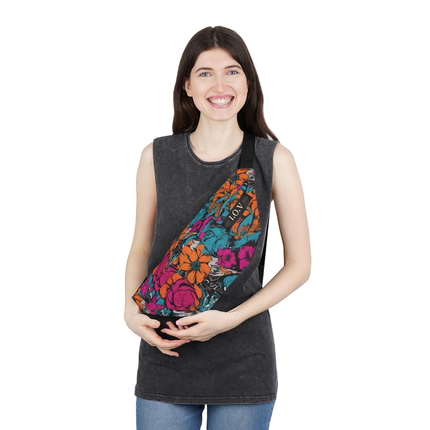 I.O.V-Vibrant Floral Large Fanny Pack - Perfect for Festivals & Everyday Adventures