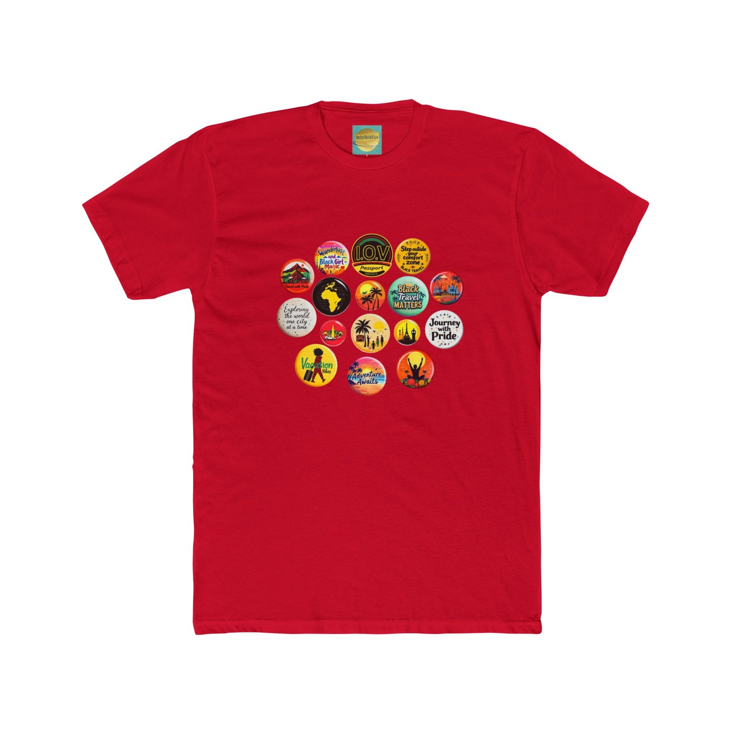 I.O.V-Inspire Unisex Cotton Crew Tee - Vintage Travel & Pride Graphic Tee