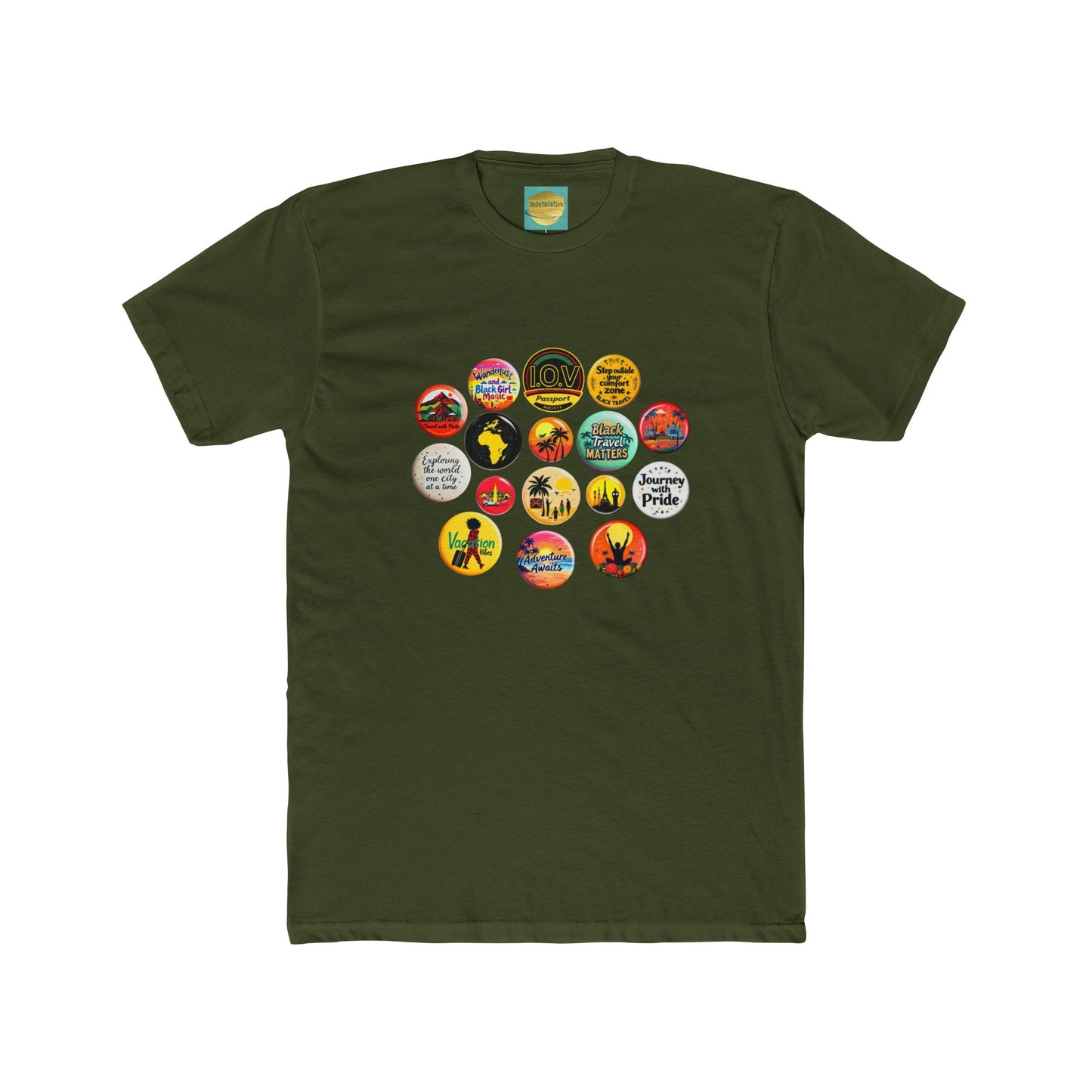 I.O.V-Inspire Unisex Cotton Crew Tee - Vintage Travel & Pride Graphic Tee