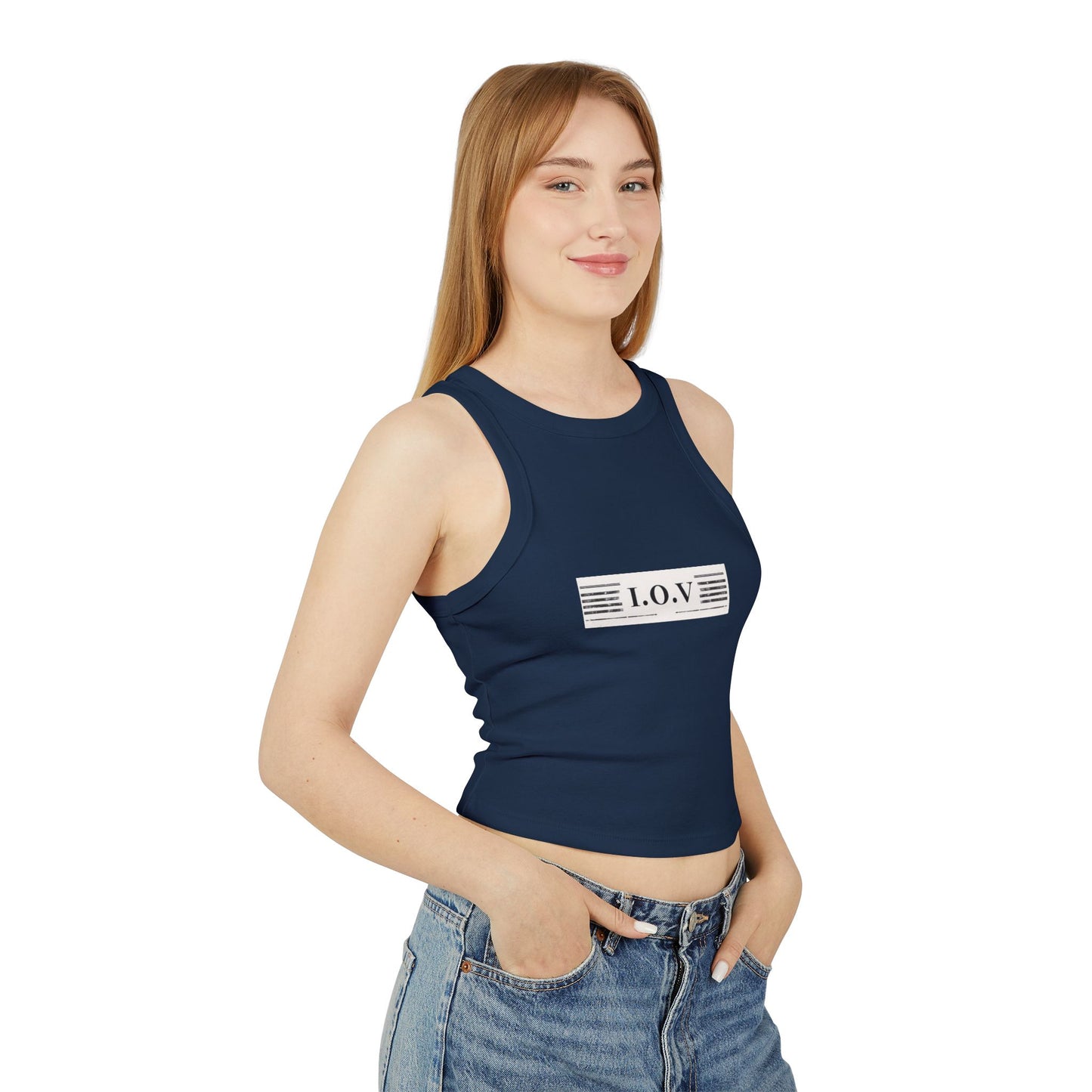 I.O.V-SPS25 Stylish Women's Micro Rib Racer Tank Top