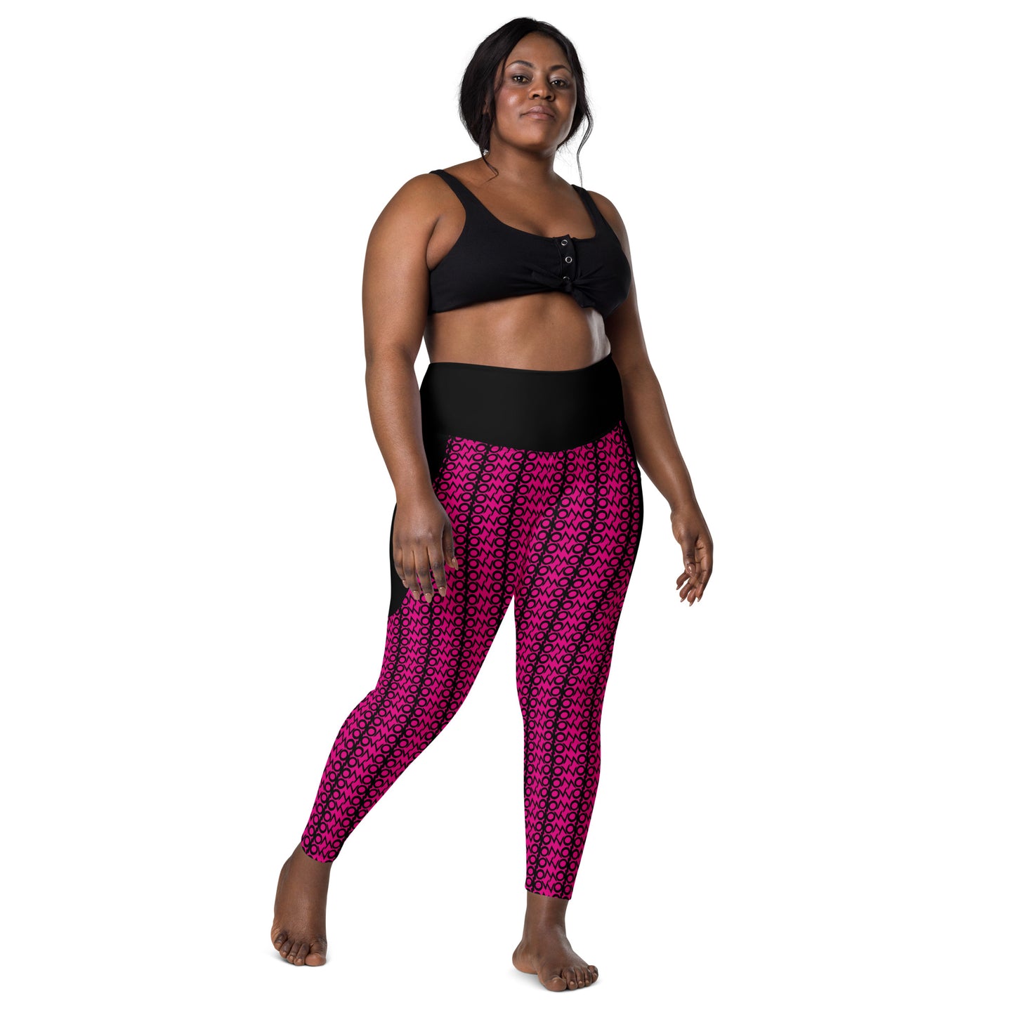 I.O.V-SPS23 Pink Abstract Leggings with pockets
