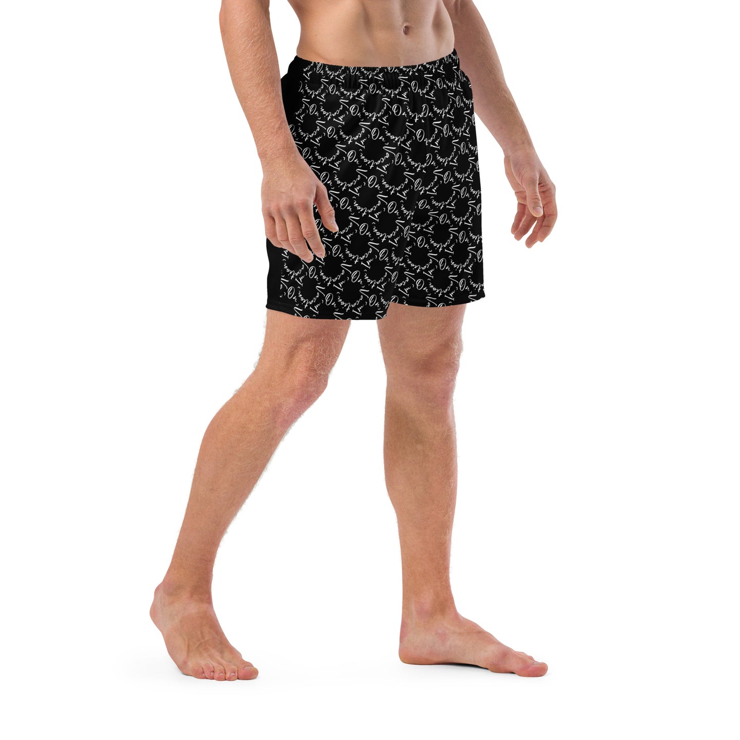 I.O.V-SPS24 Royalty B&W All-Over Print Recycled Swim Trunks
