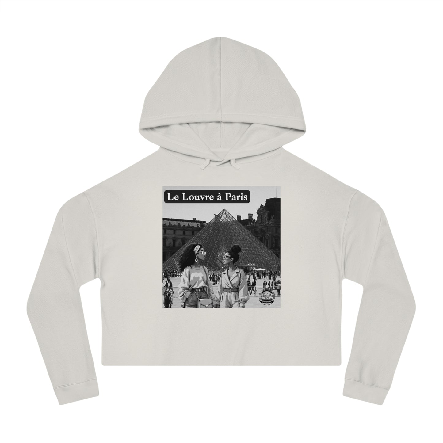 I.O.V (CDG) Le Louvre à Paris Vintage Photo Graphic Cropped Hoodie