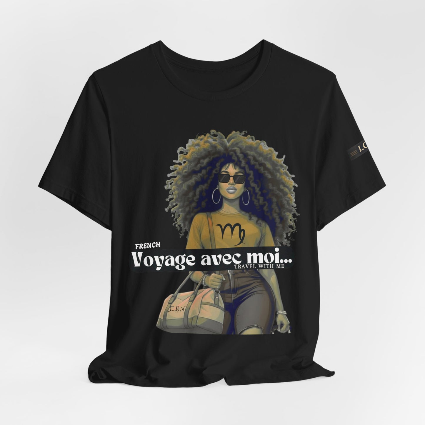 I.O.V-(Virgo) Voyage Avec Moi Afro Travel Girl Graphic Tee