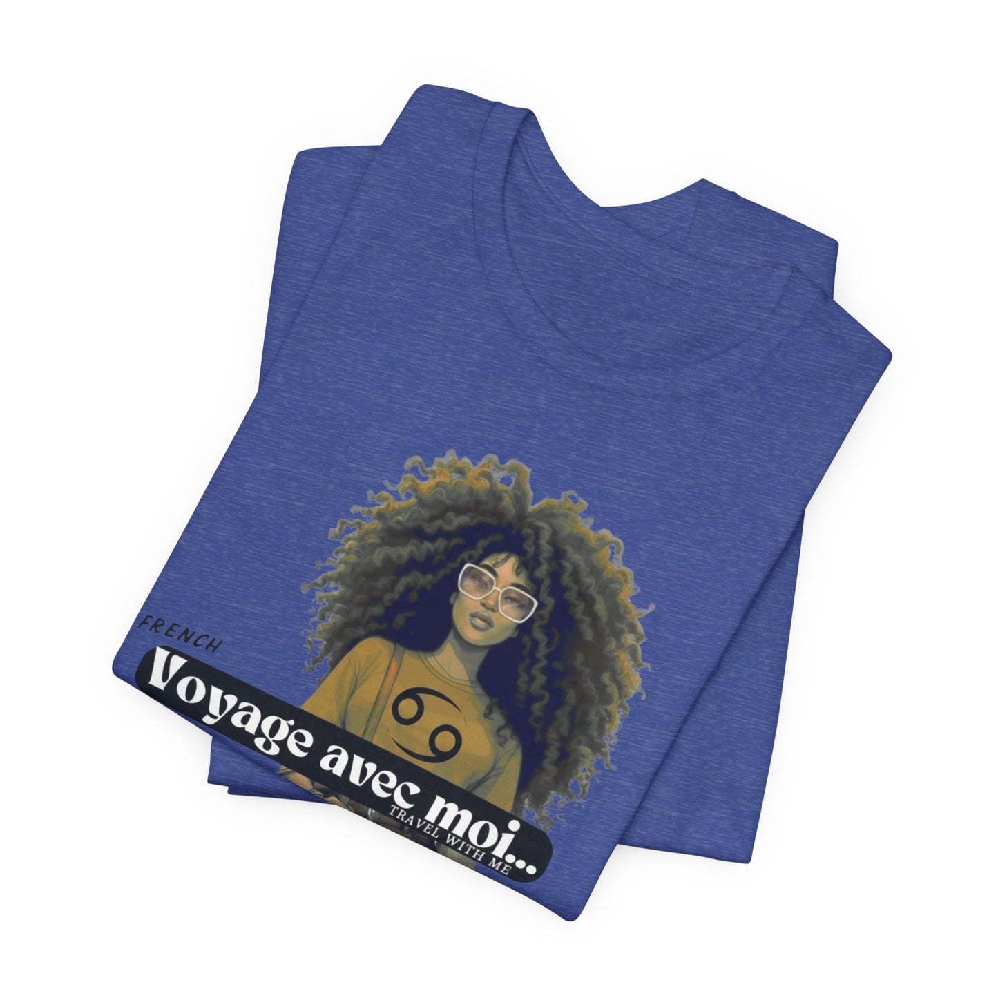 I.O.V-(Cancer) Voyage Avec Moi Afro Travel Girl Graphic Tee