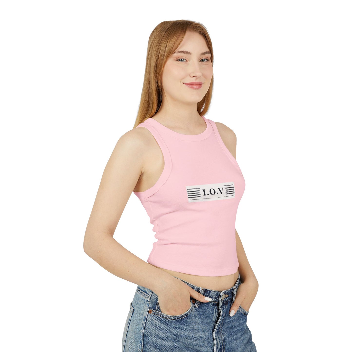 I.O.V-SPS25 Stylish Women's Micro Rib Racer Tank Top