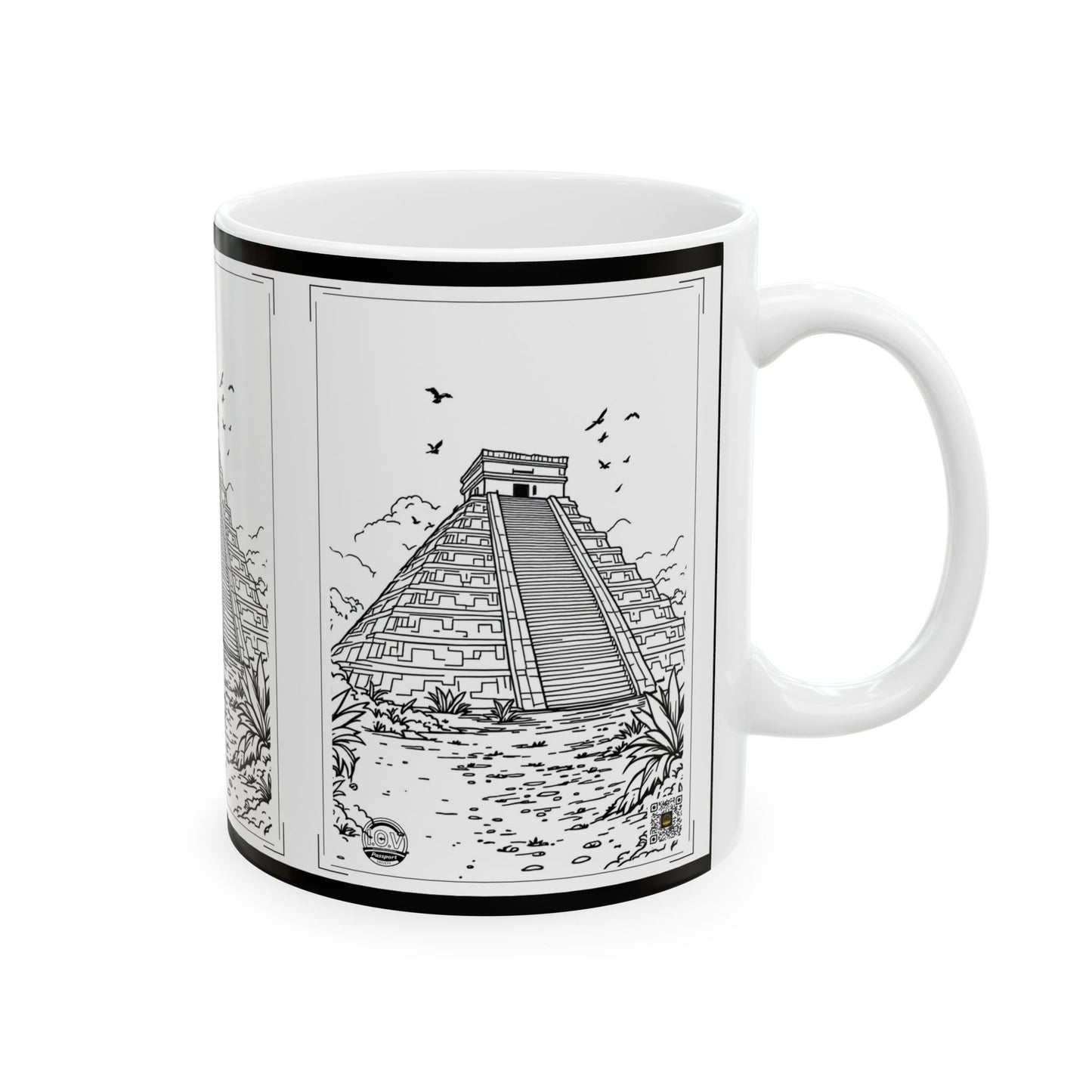 I.O.V-PS (CUN) Chichén Itzá Ceramic Mug, (11oz, 15oz)