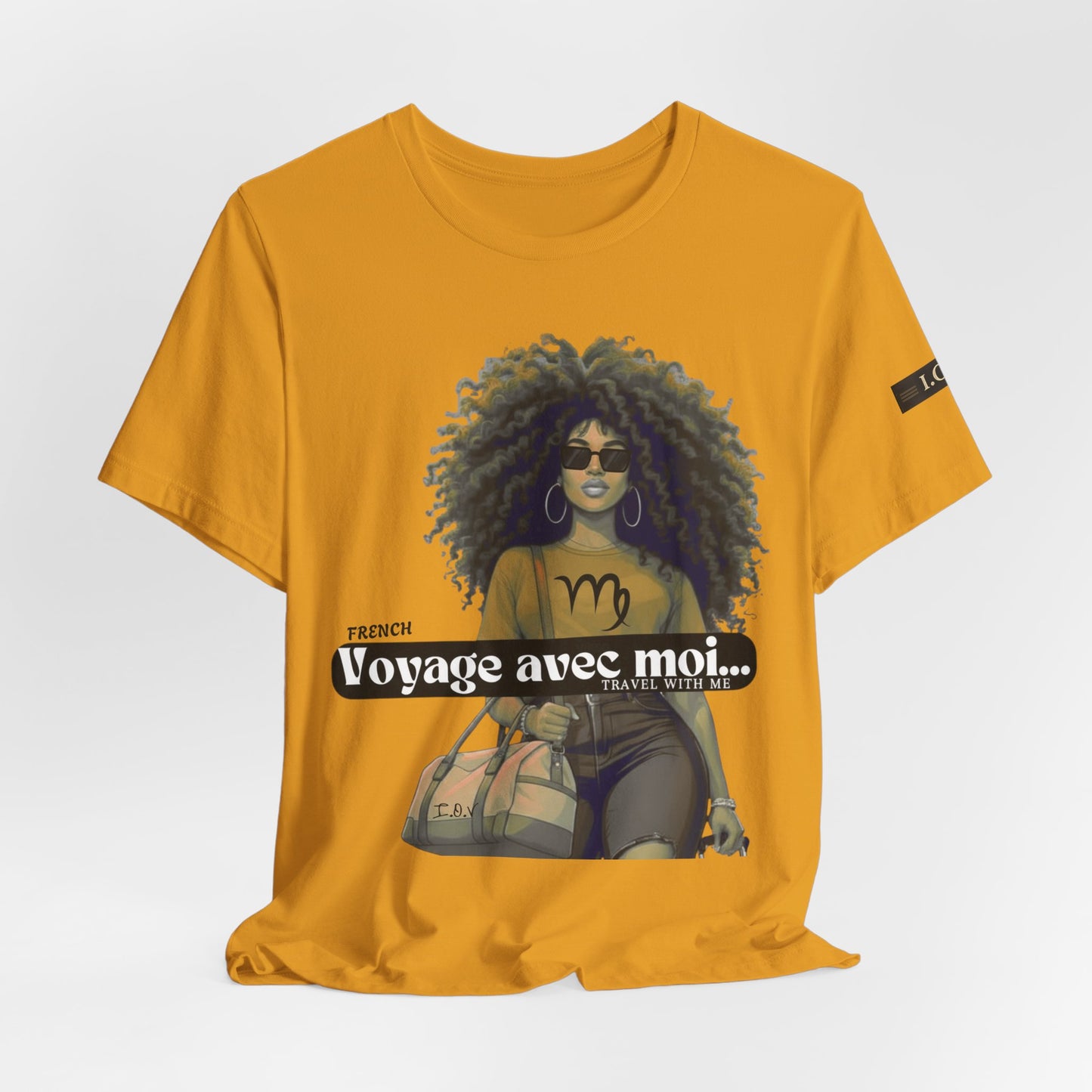 I.O.V-(Virgo) Voyage Avec Moi Afro Travel Girl Graphic Tee