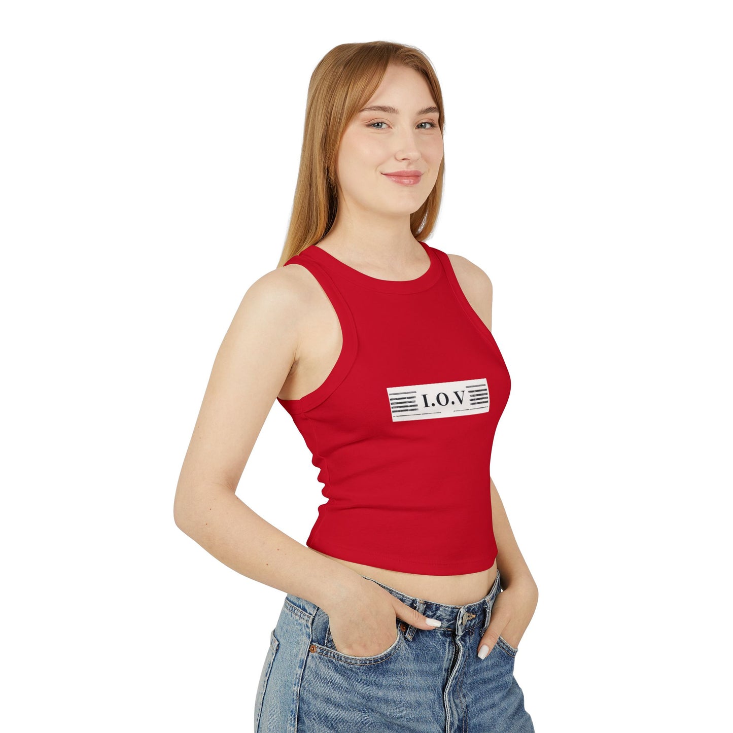 I.O.V-SPS25 Stylish Women's Micro Rib Racer Tank Top