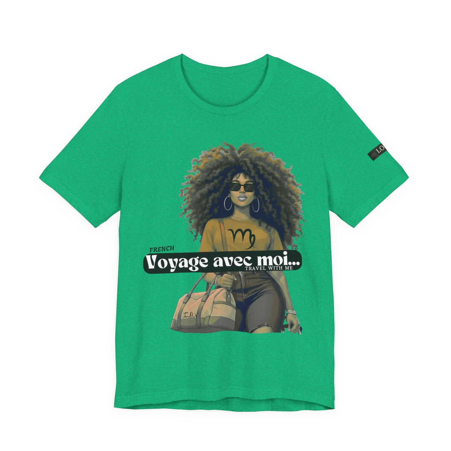 I.O.V-(Virgo) Voyage Avec Moi Afro Travel Girl Graphic Tee
