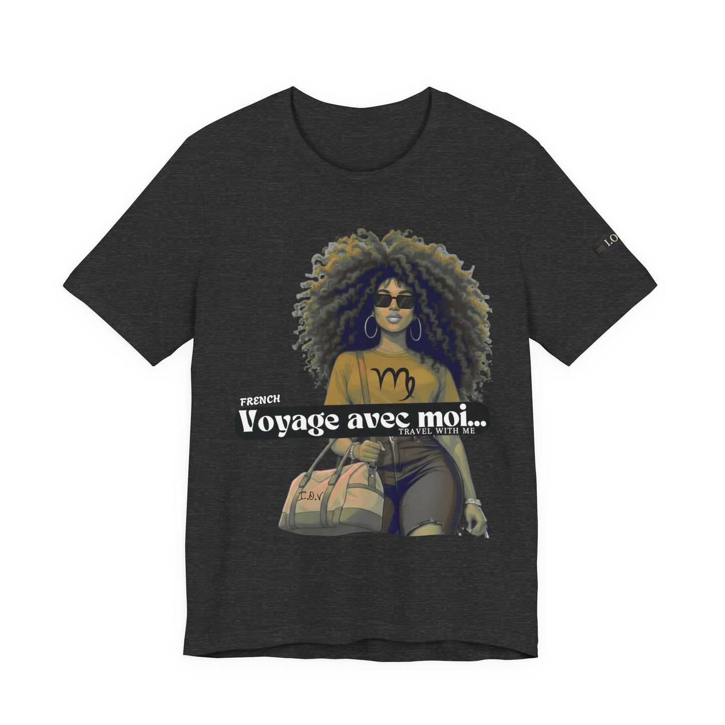 I.O.V-(Virgo) Voyage Avec Moi Afro Travel Girl Graphic Tee