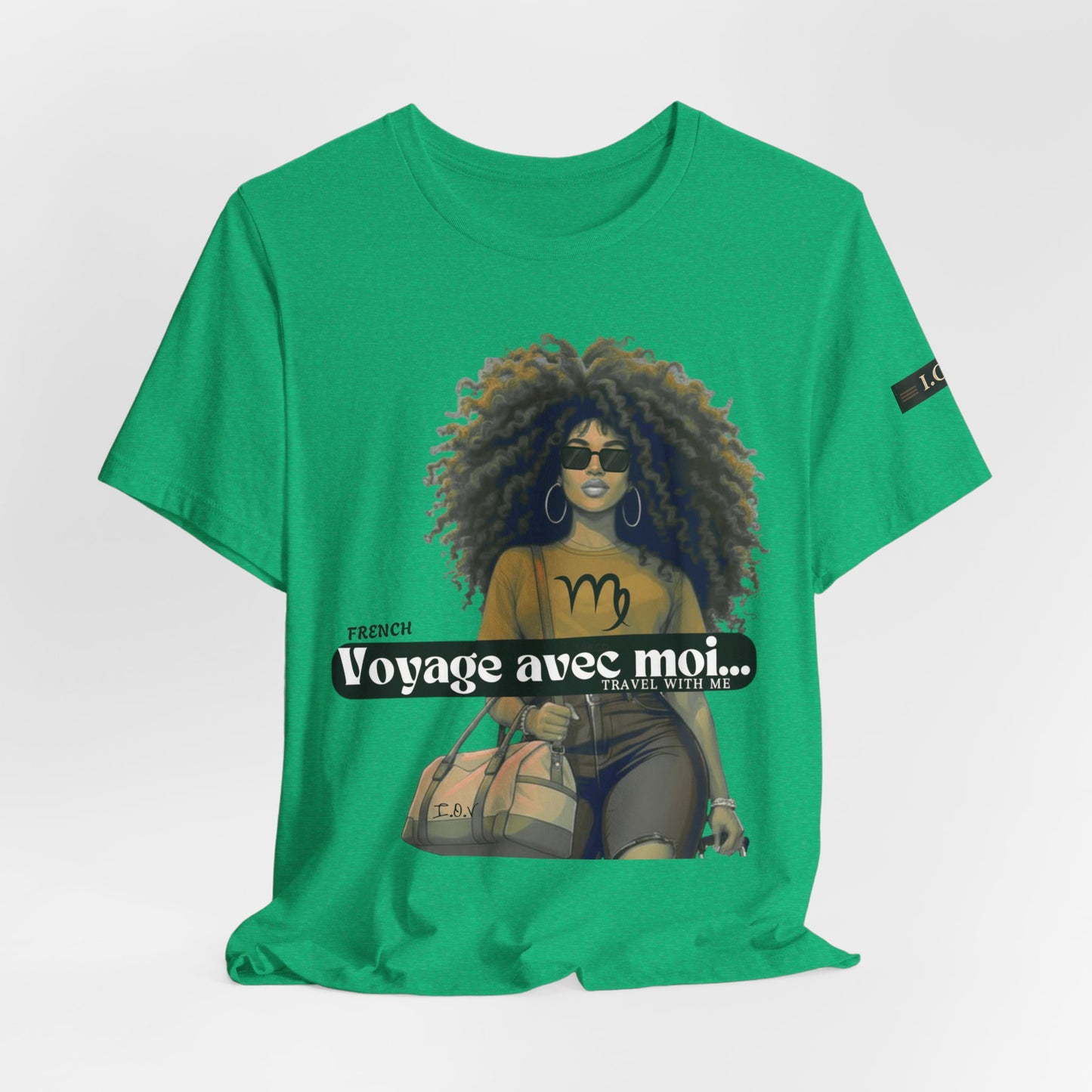 I.O.V-(Virgo) Voyage Avec Moi Afro Travel Girl Graphic Tee