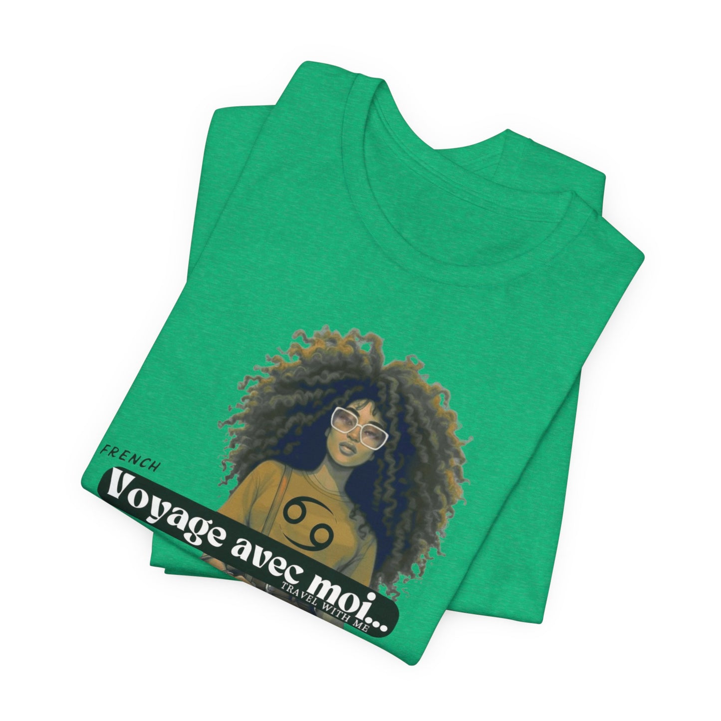 I.O.V-(Cancer) Voyage Avec Moi Afro Travel Girl Graphic Tee