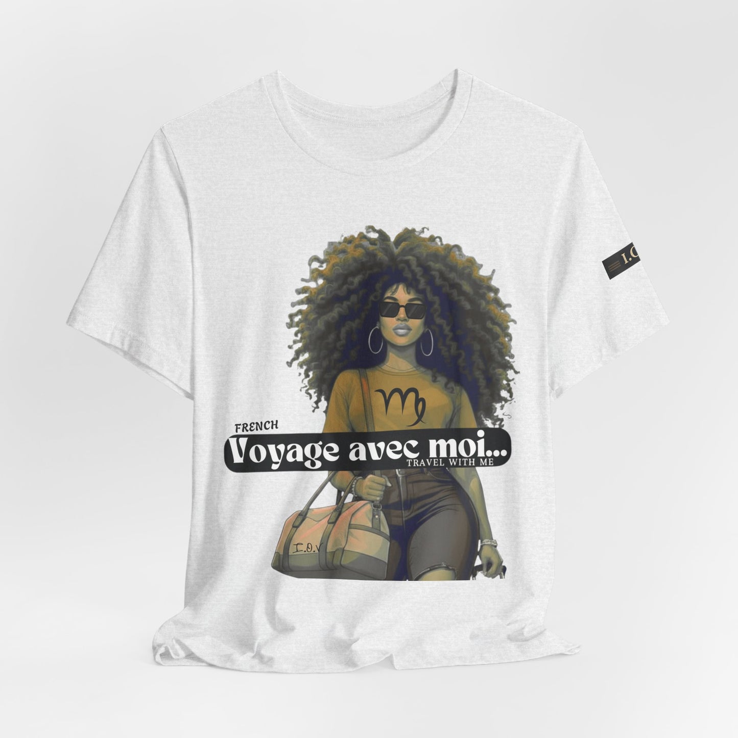 I.O.V-(Virgo) Voyage Avec Moi Afro Travel Girl Graphic Tee