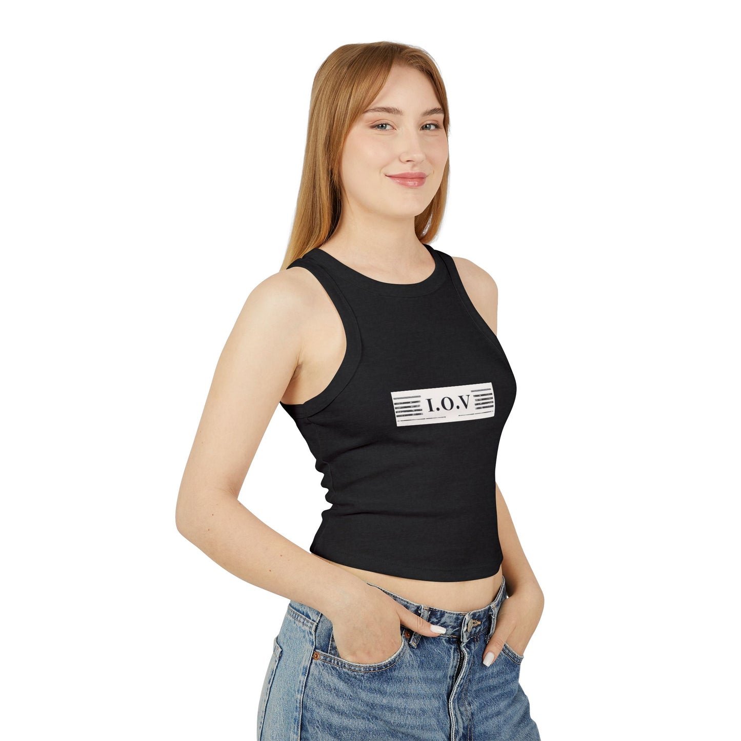 I.O.V-SPS25 Stylish Women's Micro Rib Racer Tank Top