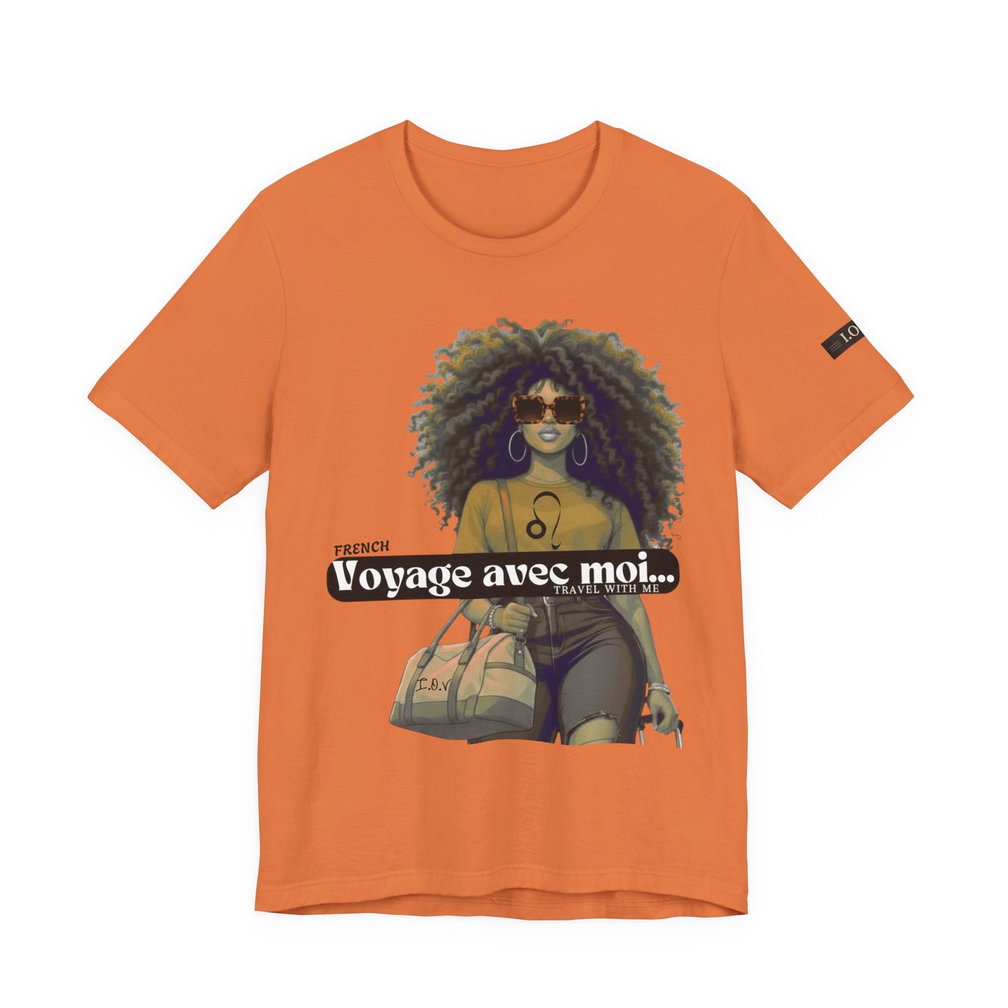 I.O.V-(Leo) Voyage Avec Moi Afro Travel Girl Graphic Tee