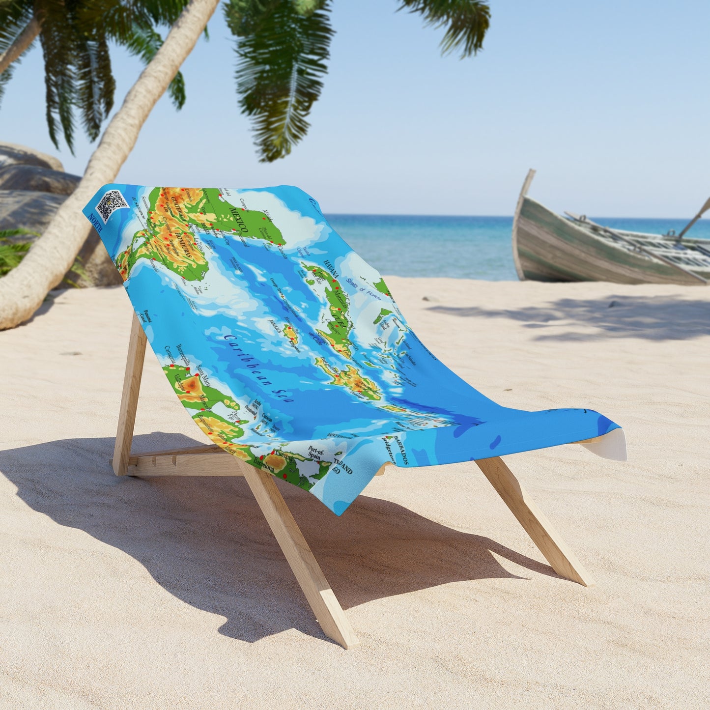 I.O.V-Caribbean Map Beach Towel