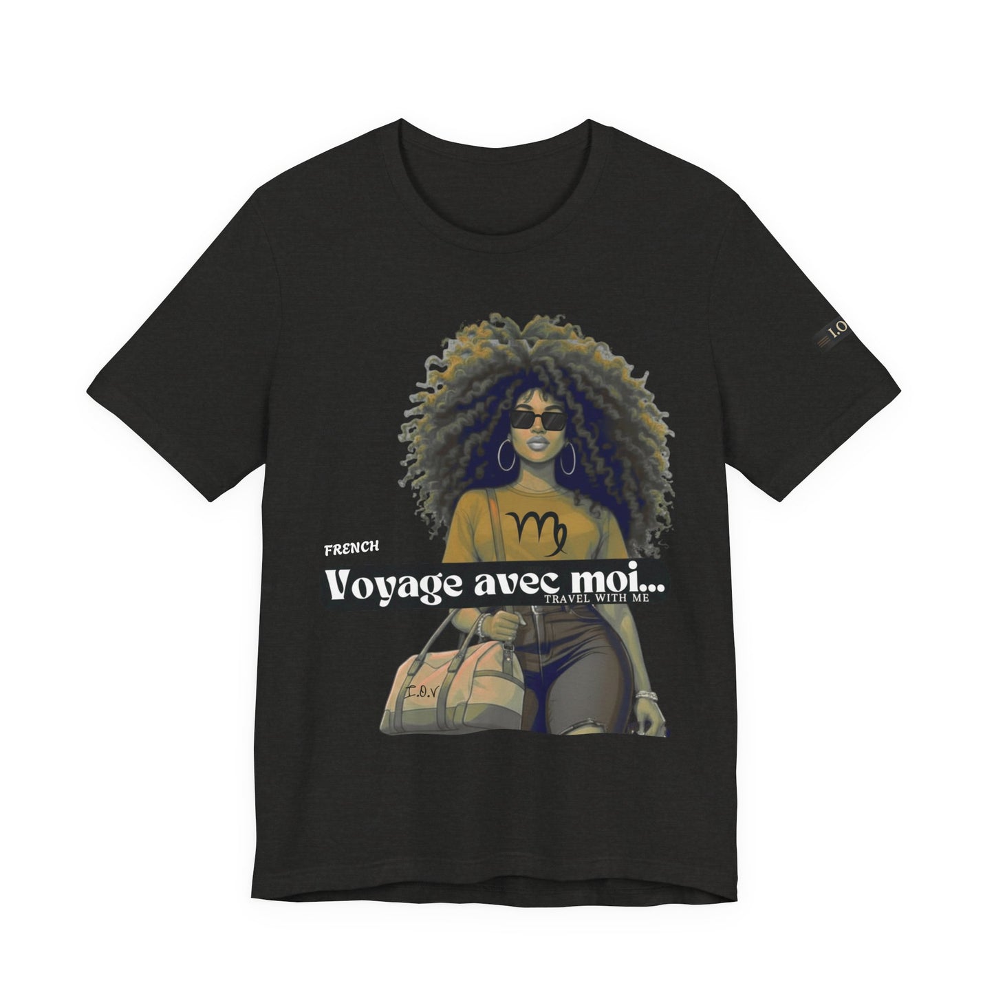 I.O.V-(Virgo) Voyage Avec Moi Afro Travel Girl Graphic Tee