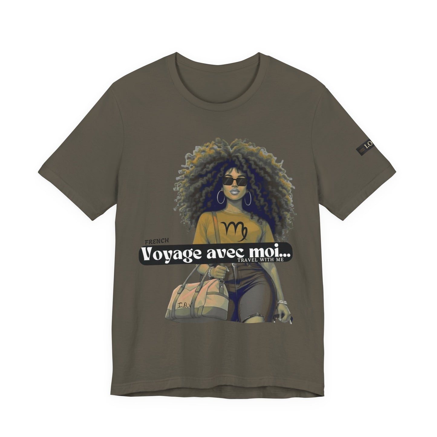 I.O.V-(Virgo) Voyage Avec Moi Afro Travel Girl Graphic Tee