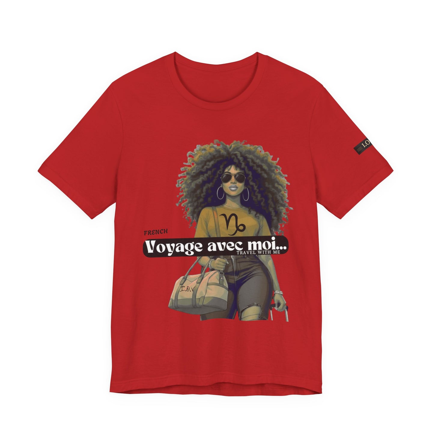 I.O.V-(Capricorn) Voyage Avec Moi Afro Travel Girl Graphic Tee