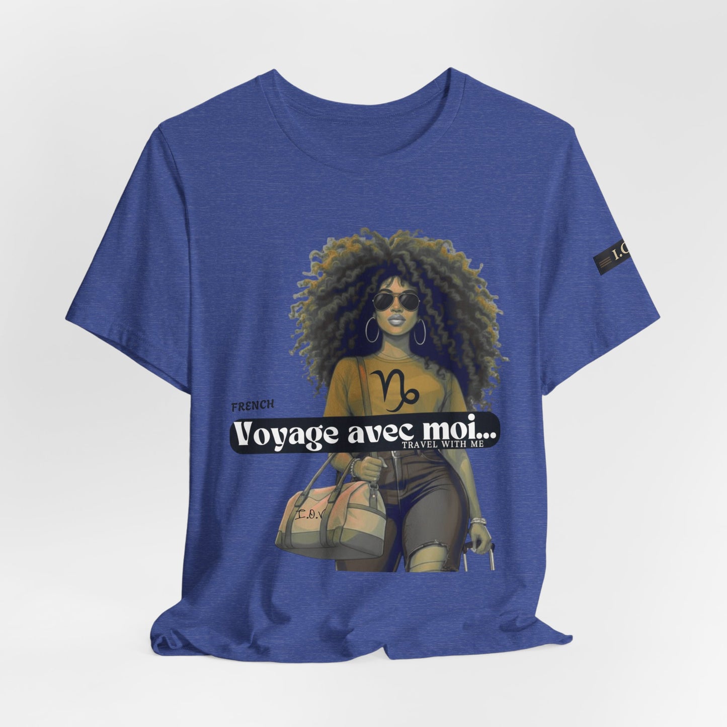 I.O.V-(Capricorn) Voyage Avec Moi Afro Travel Girl Graphic Tee