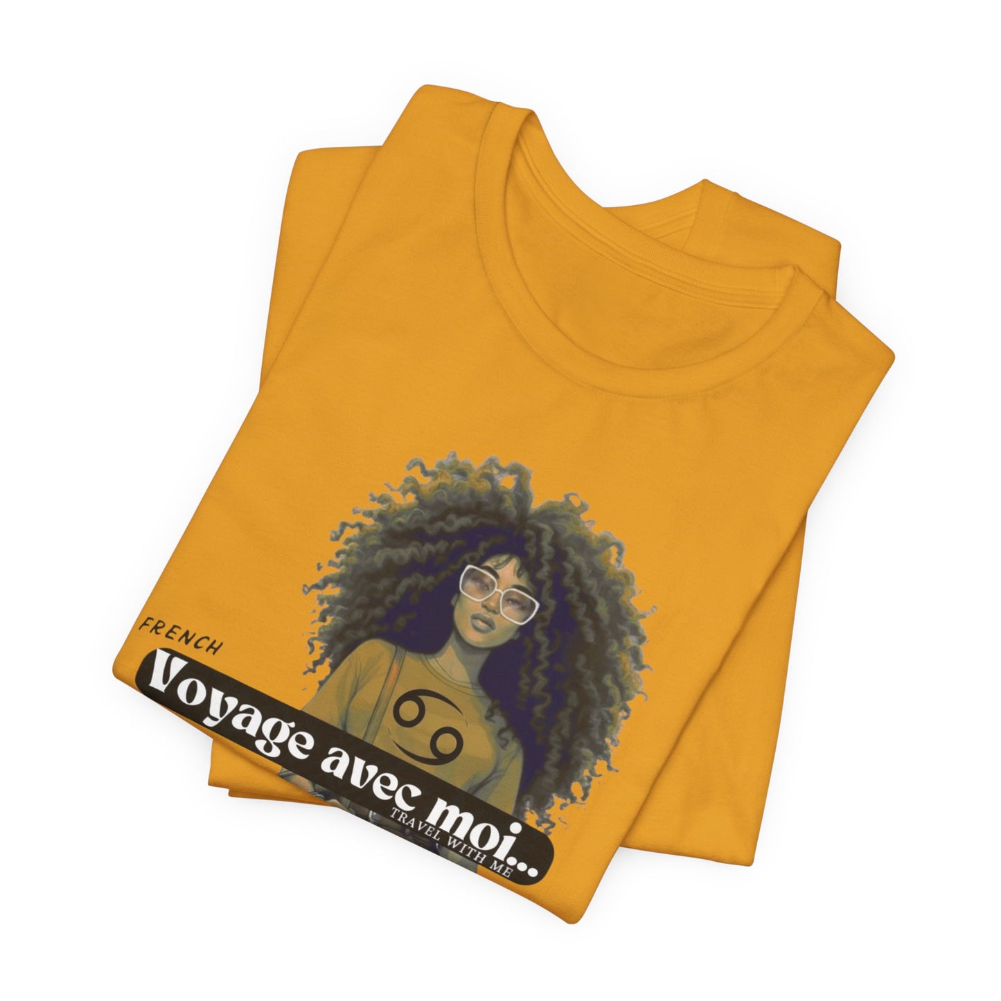 I.O.V-(Cancer) Voyage Avec Moi Afro Travel Girl Graphic Tee