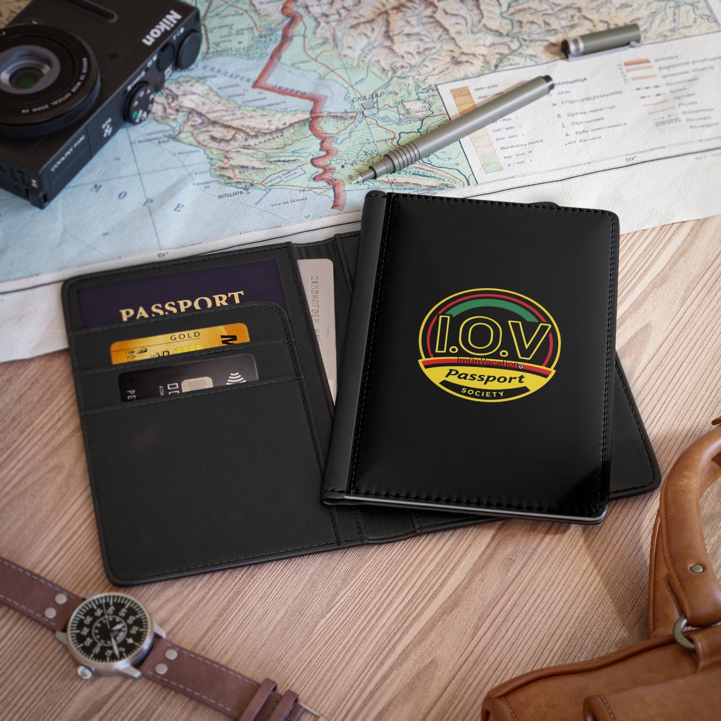 I.O.V- Black PS Passport Wallet