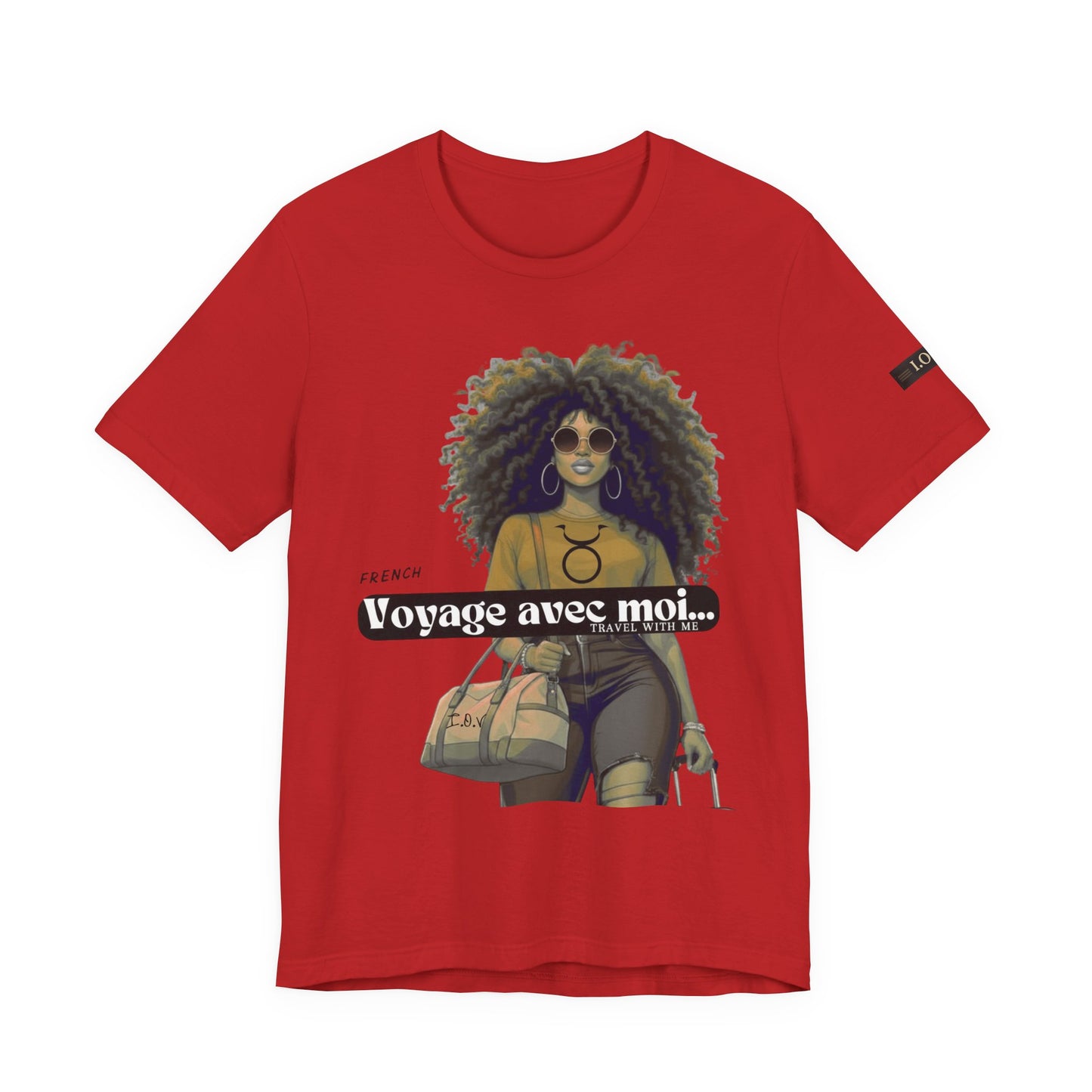I.O.V-(Taurus) Voyage Avec Moi Afro Travel Girl Graphic Tee