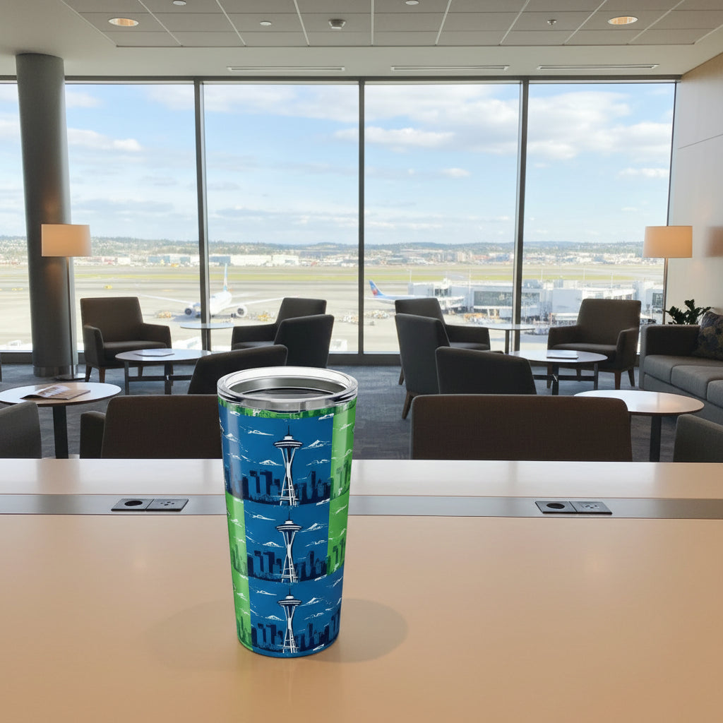 I.O.V-Seattle Blue & Green Skyline 20oz Tumbler - Travel Cup