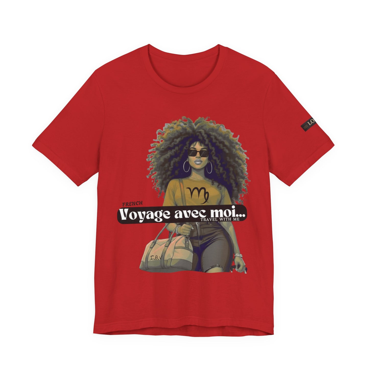 I.O.V-(Virgo) Voyage Avec Moi Afro Travel Girl Graphic Tee