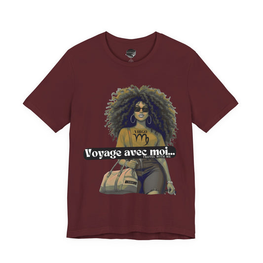 I.O.V-(Virgo) Voyage Avec Moi Afro Travel Girl Graphic Tee