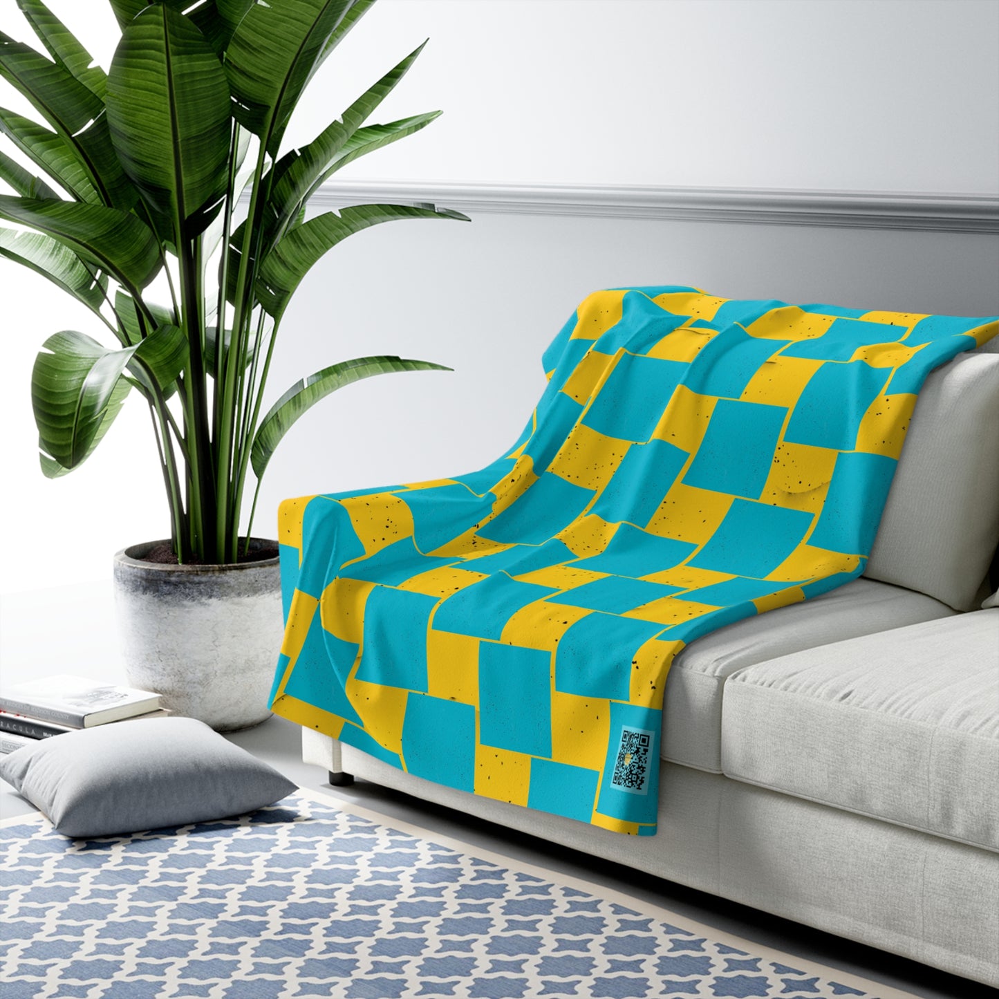 I.O.V-Checker Sherpa Fleece Blanket