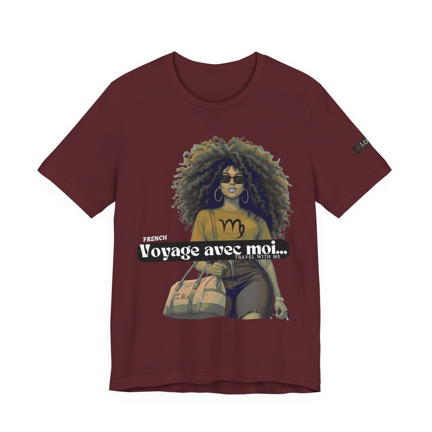 I.O.V-(Virgo) Voyage Avec Moi Afro Travel Girl Graphic Tee