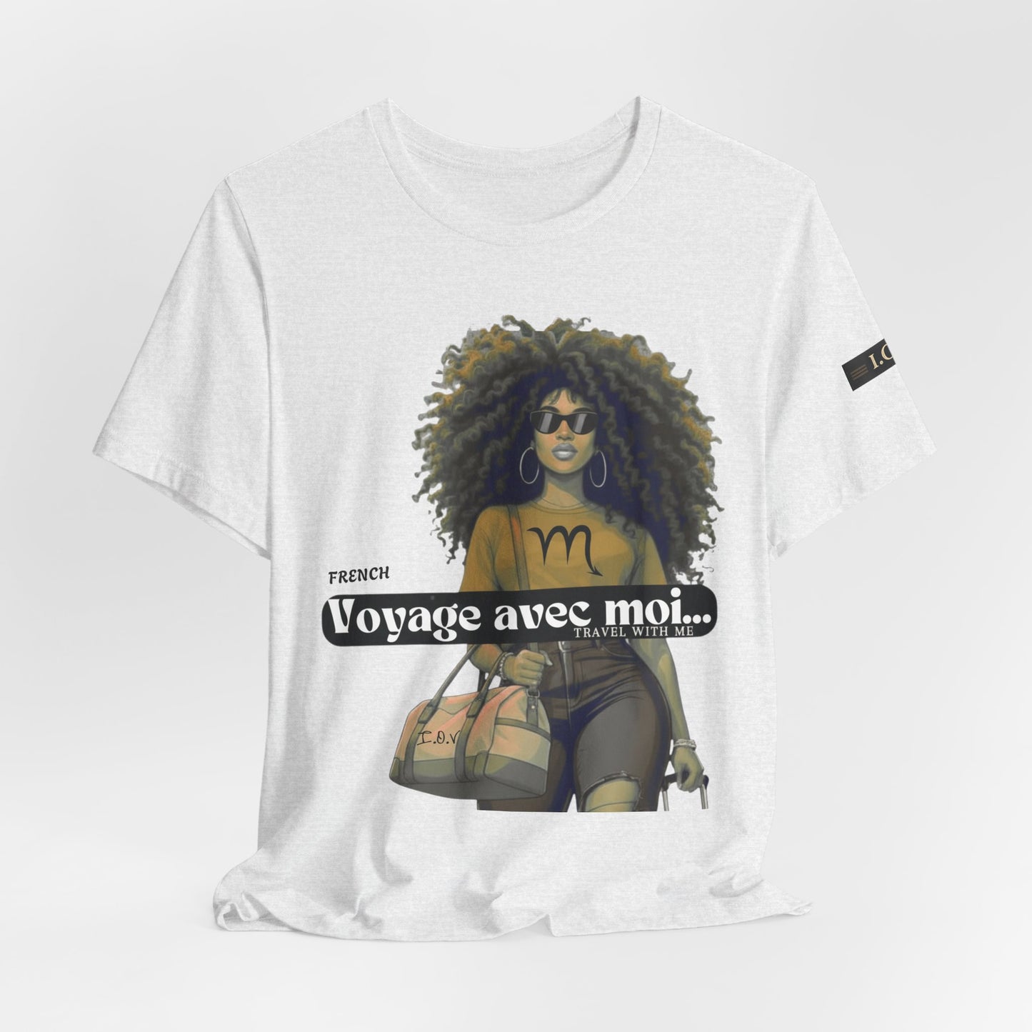 I.O.V-(Scorpio) Voyage Avec Moi Afro Travel Girl Graphic Tee