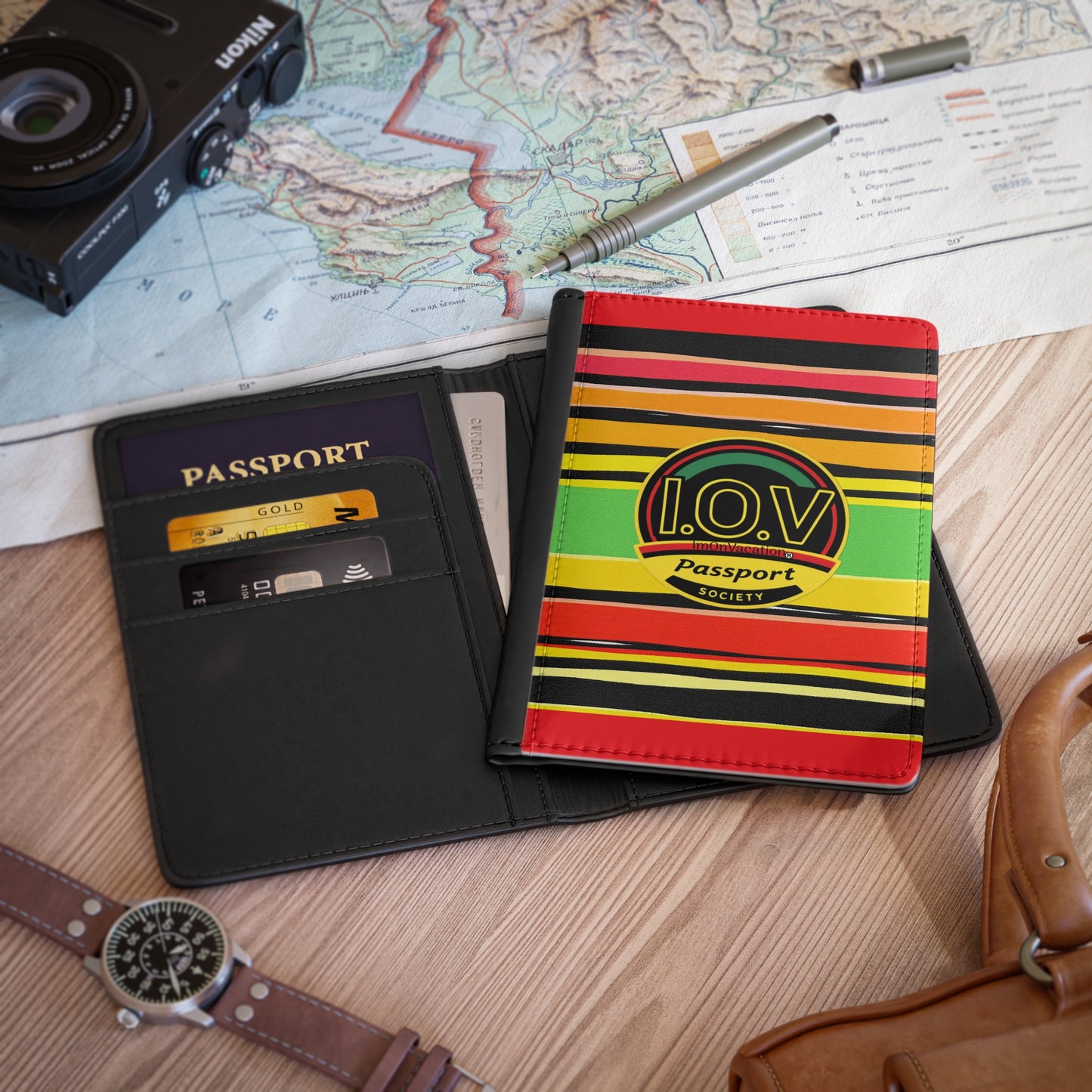 I.O.V- Red Stripe PS Passport Wallet