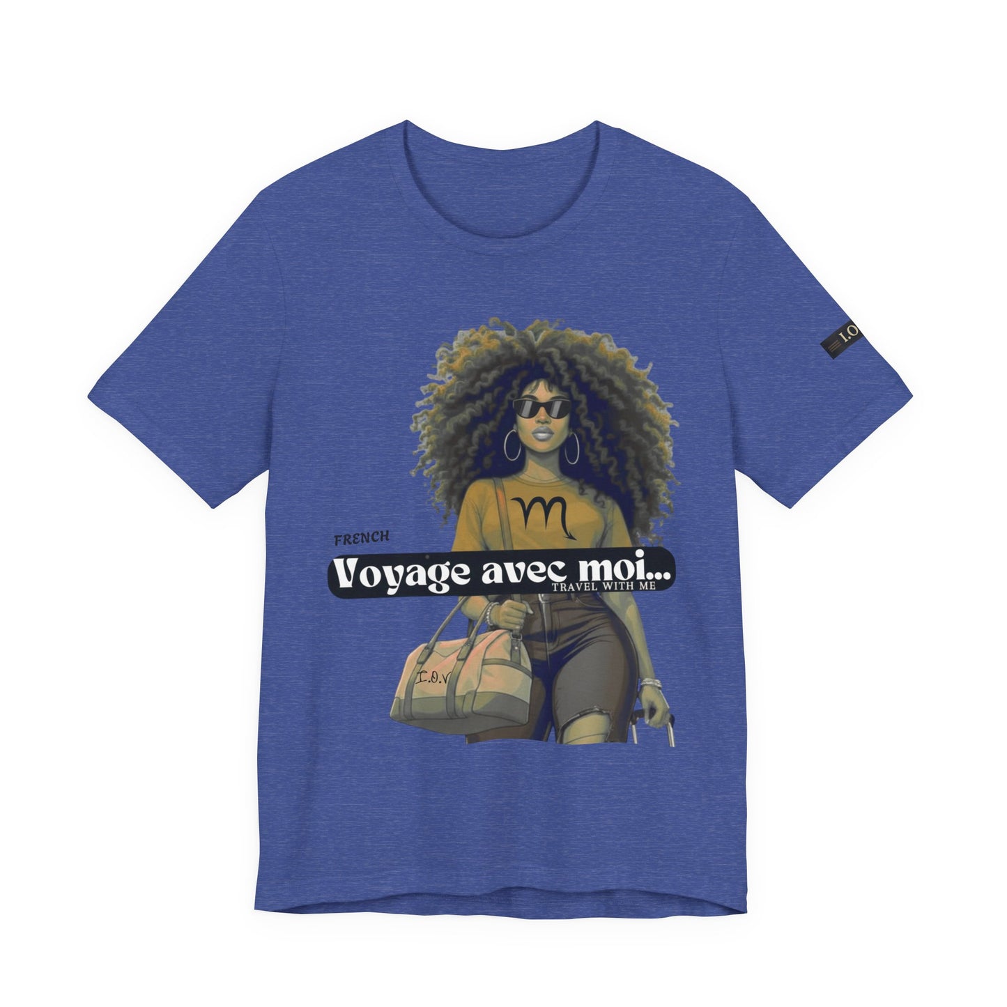 I.O.V-(Scorpio) Voyage Avec Moi Afro Travel Girl Graphic Tee