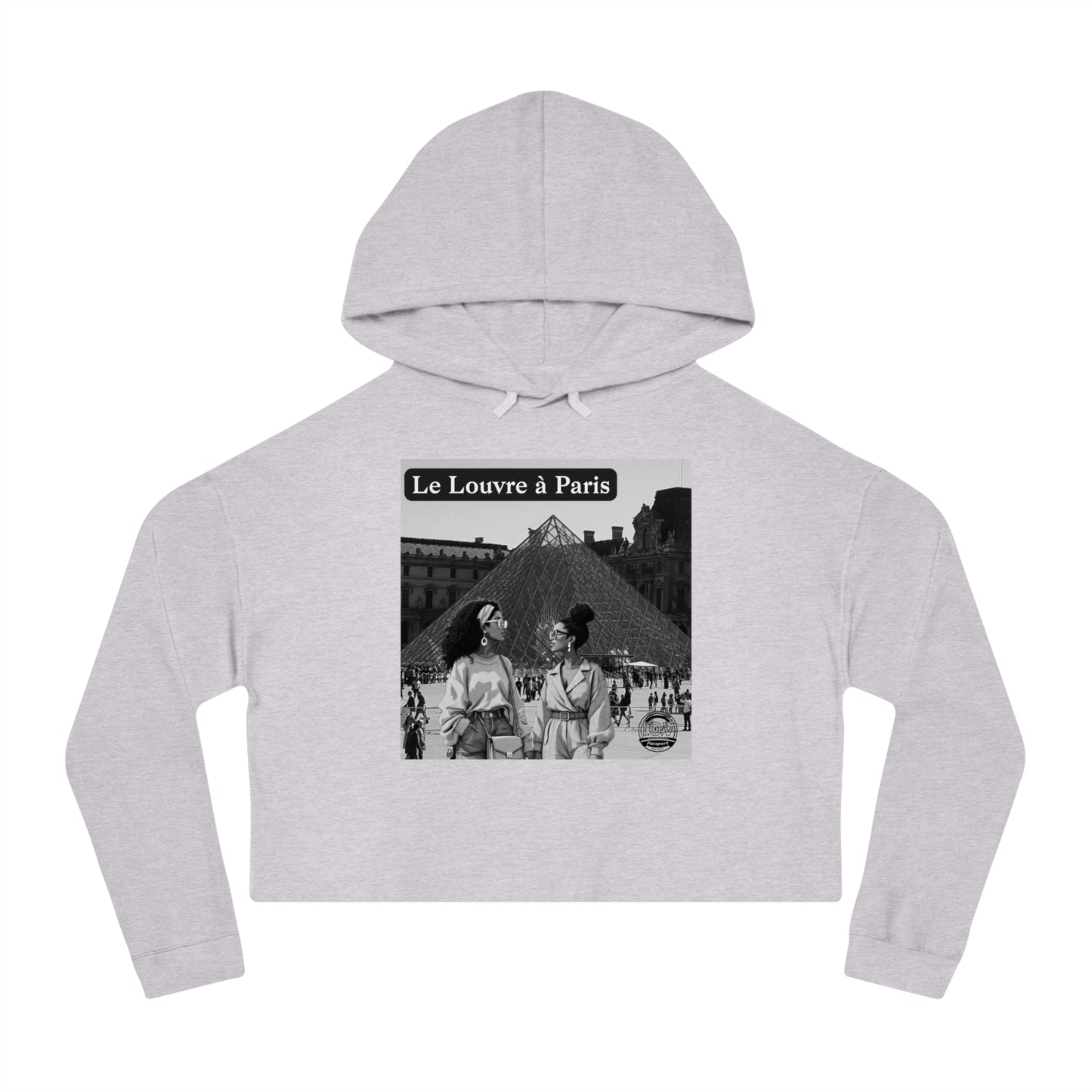 I.O.V (CDG) Le Louvre à Paris Vintage Photo Graphic Cropped Hoodie