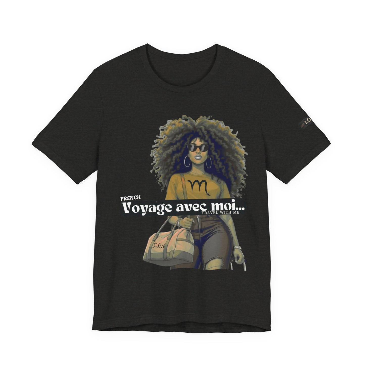 I.O.V-(Scorpio) Voyage Avec Moi Afro Travel Girl Graphic Tee