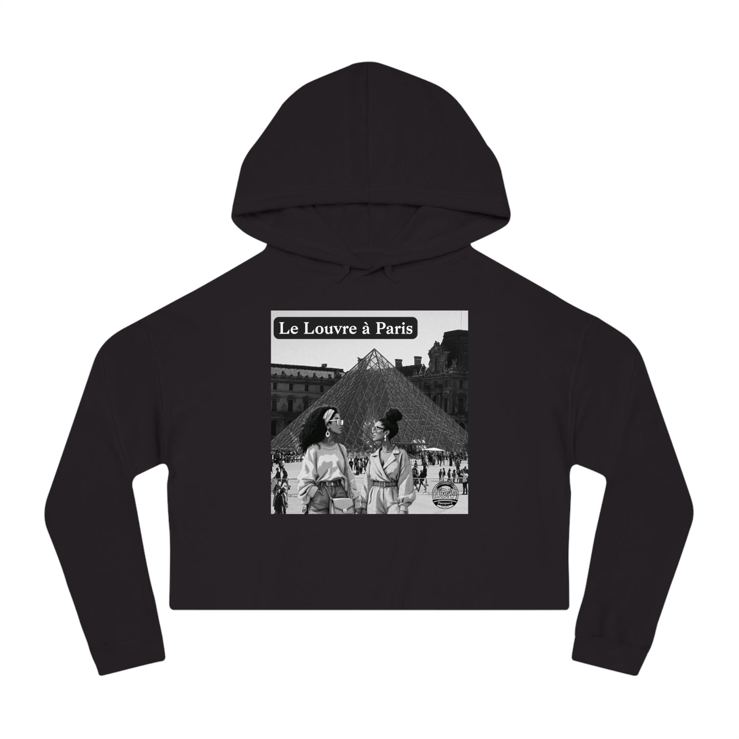 I.O.V (CDG) Le Louvre à Paris Vintage Photo Graphic Cropped Hoodie